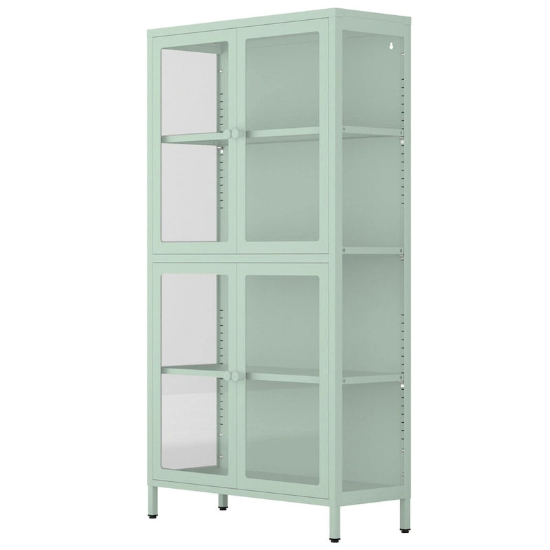 Meuble Vitrine avec Étagères Réglables pour Cuisine Salon