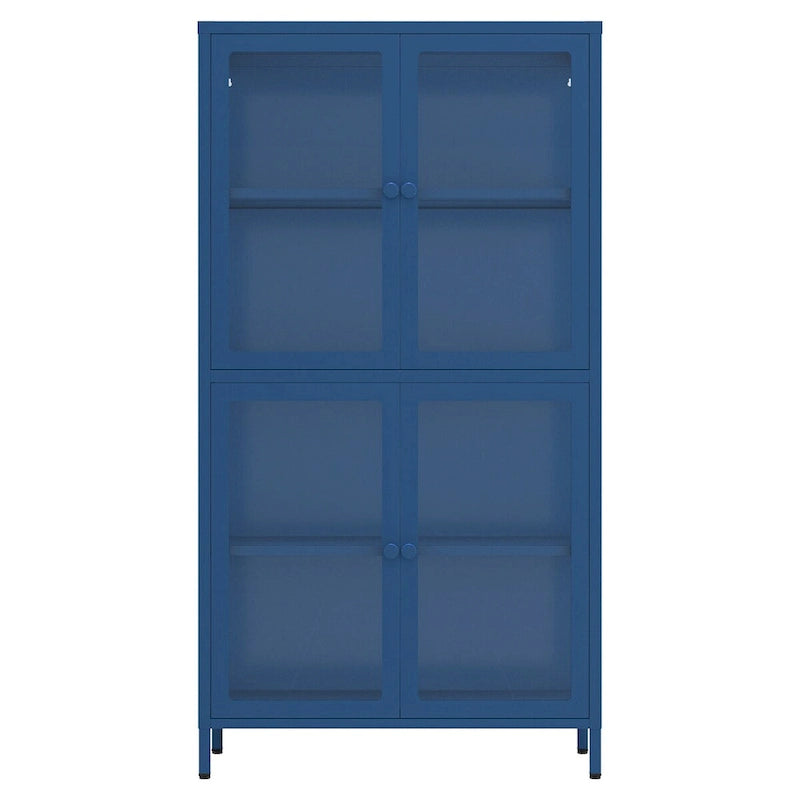 Meuble Vitrine avec Étagères Réglables pour Cuisine Salon