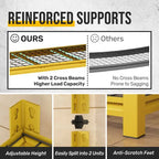 Étagère métallique jaune réglable à 5 niveaux, robuste, pour garage