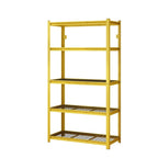 Étagère métallique jaune réglable à 5 niveaux, robuste, pour garage