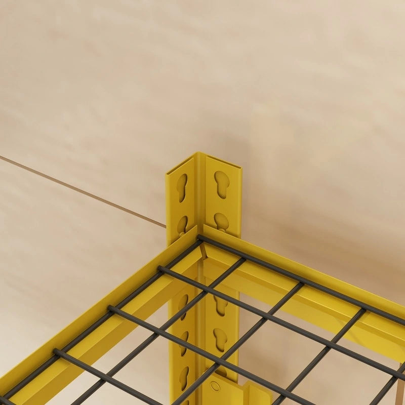 Étagère métallique jaune réglable à 5 niveaux, robuste, pour garage