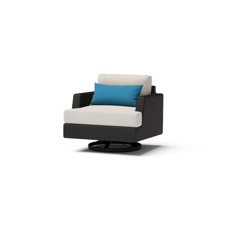 Salon de jardin d'extérieur 8 pièces avec brasero et fauteuils pivotants Portofino Comfort Sunbrella