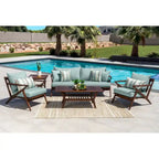 Ensemble de sièges de patio extérieur 5 pièces Vaughn Sunsharp – Bleu Bliss