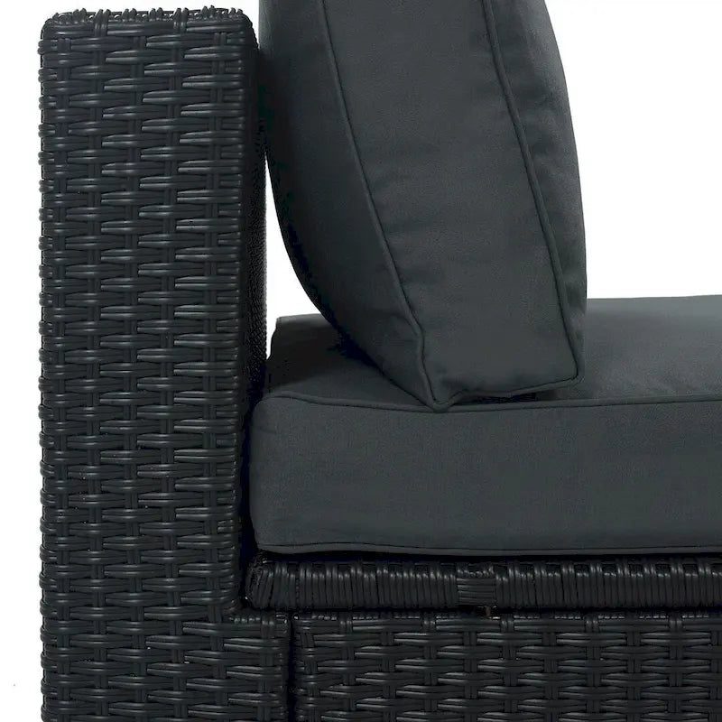 Ensemble de 7 pièces de canapé d'extérieur en osier, lit de repos en rotin