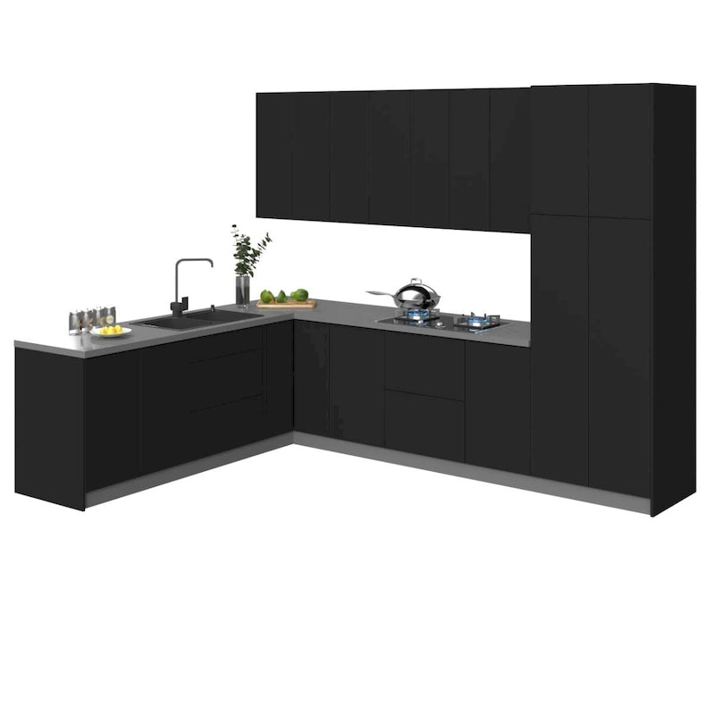 Collection Cuisine Harmonie, coloris noir, dimensions 244x305 cm (126x96 pouces)