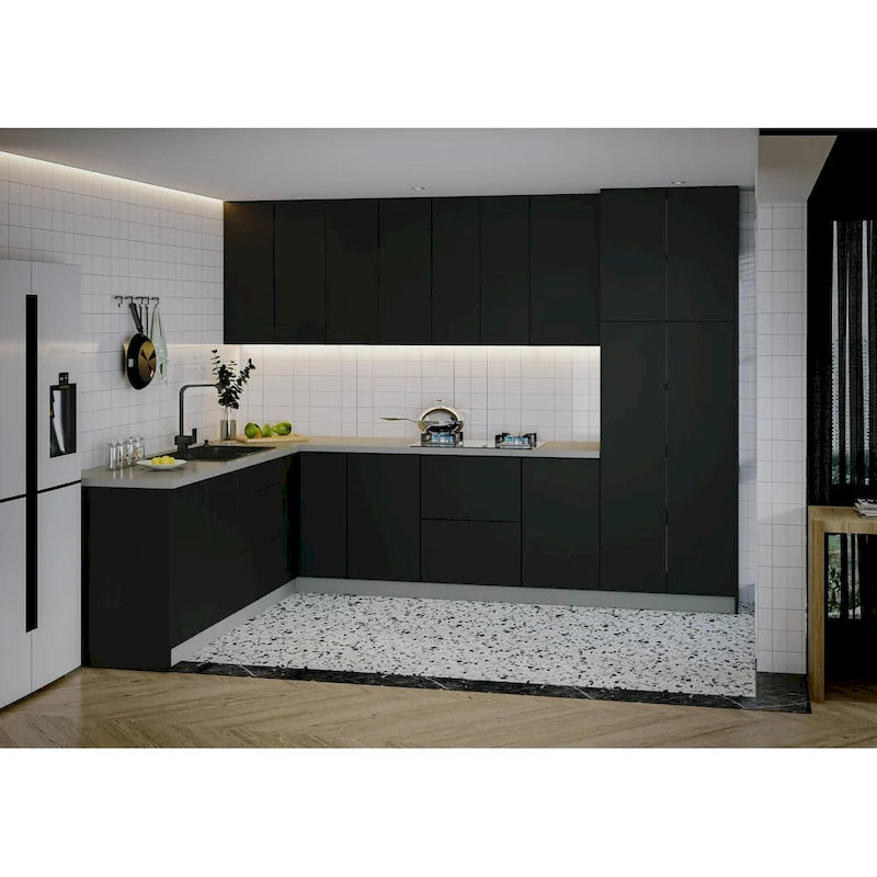 Collection Cuisine Harmonie, coloris noir, dimensions 244x305 cm (126x96 pouces)