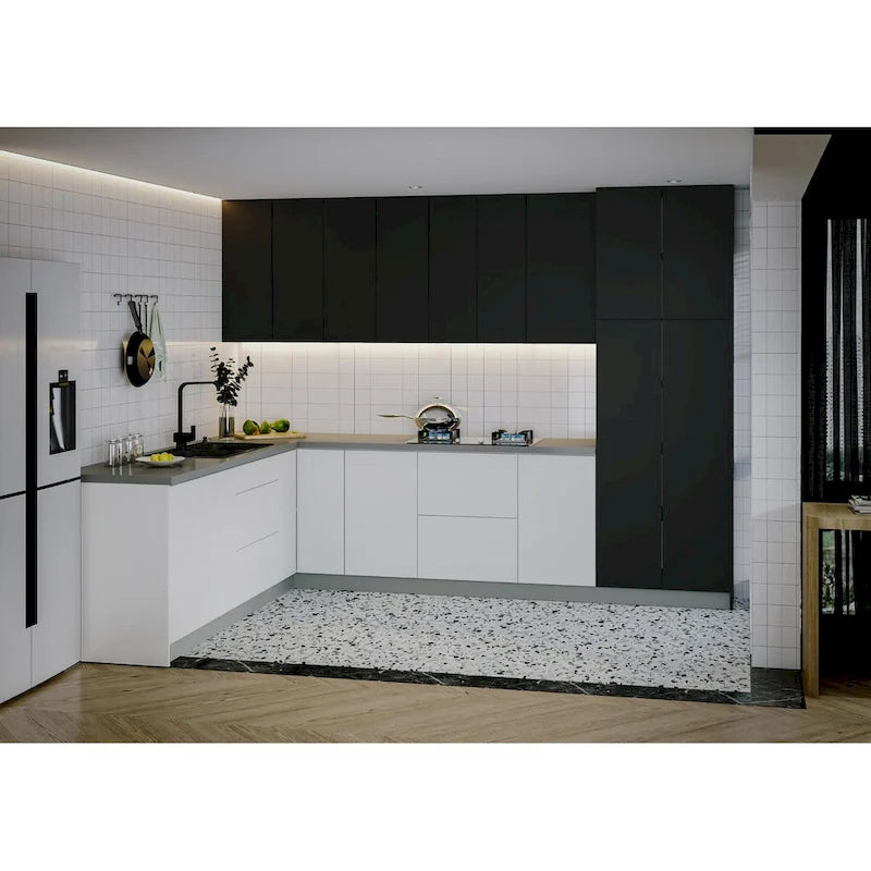 Collection Cuisine Harmonie, coloris noir, dimensions 244x305 cm (126x96 pouces)
