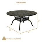 59 Table ronde élégante en aluminium coulé ajouré - Bronze