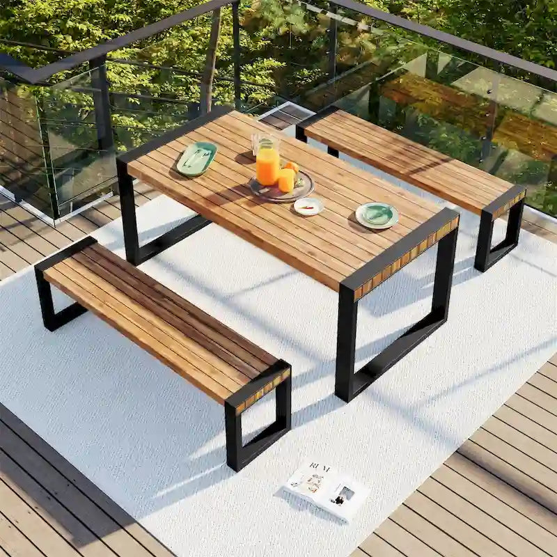 Table à manger d'extérieur 3 pièces