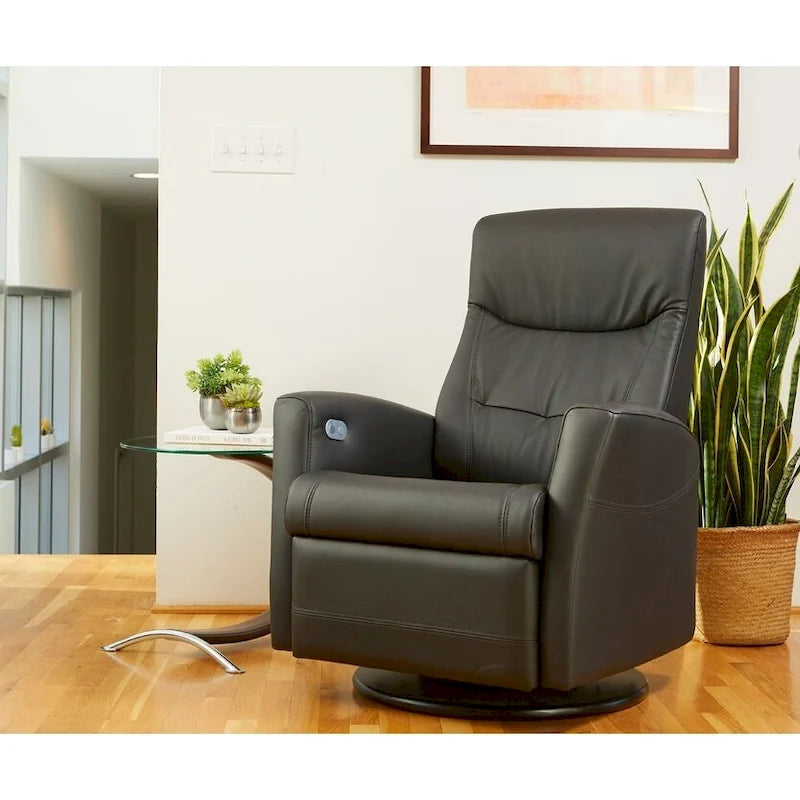 Fauteuil relax pivotant en cuir Fjords Oslo
