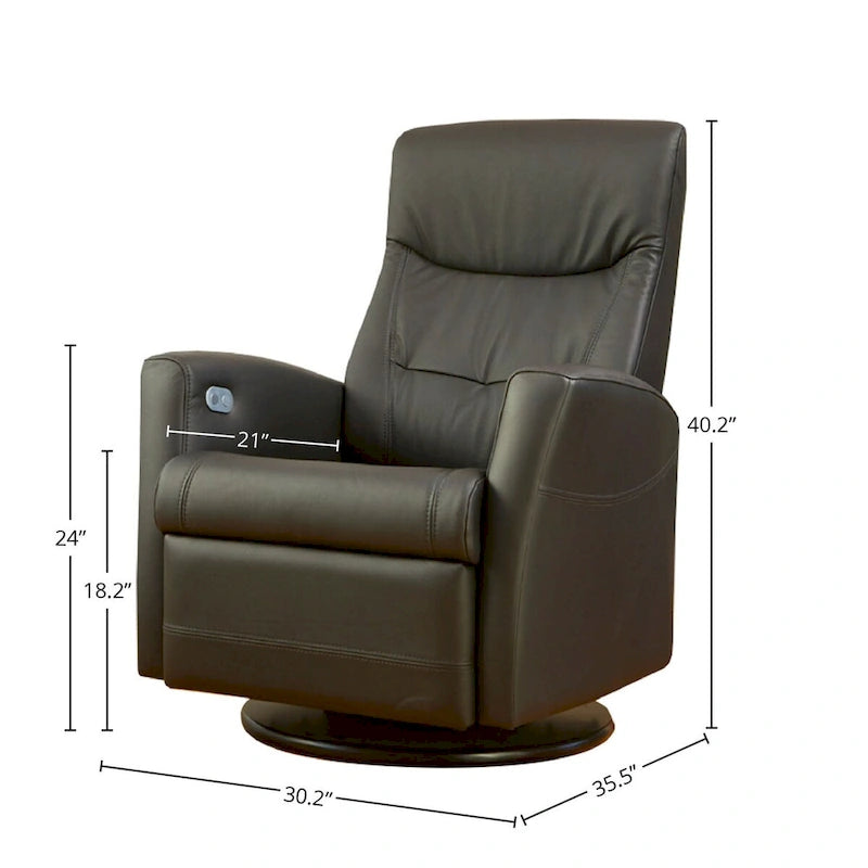 Fauteuil relax pivotant en cuir Fjords Oslo