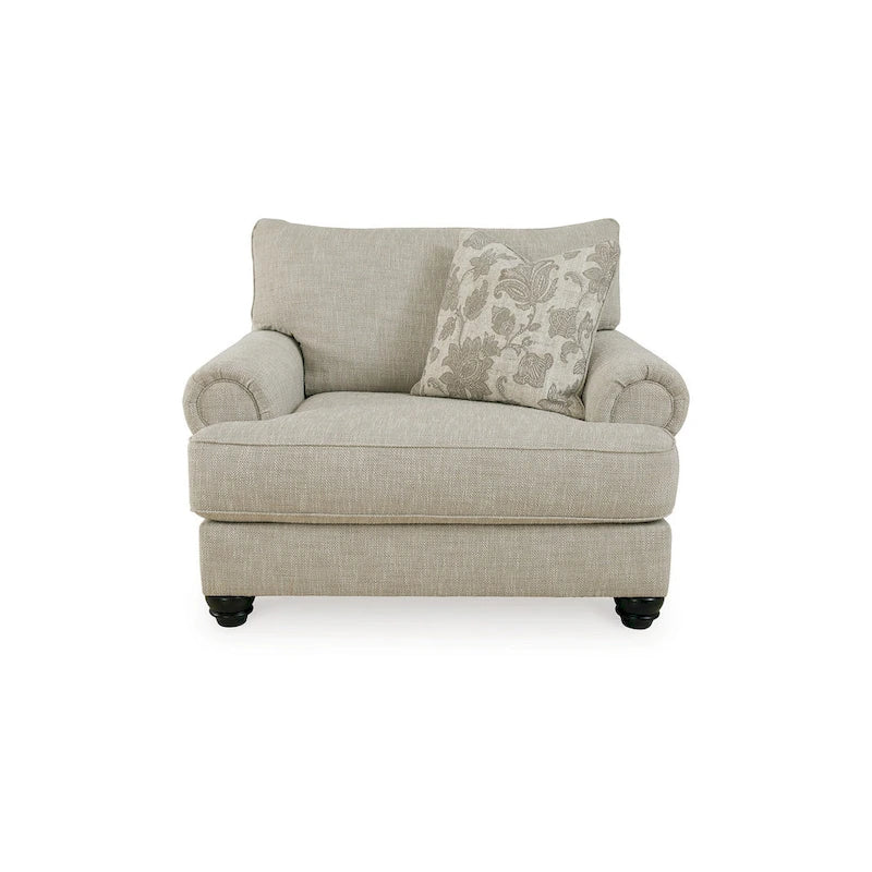Fauteuil surdimensionné Asen de 51 po de large, 1 coussin, accoudoirs roulés, polyester beige
