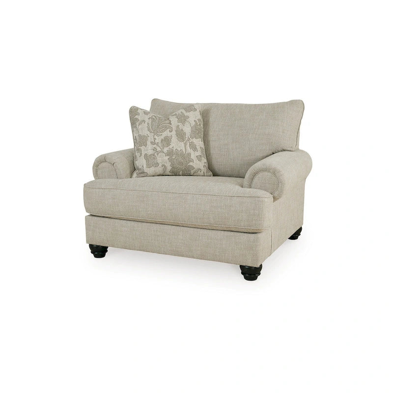 Fauteuil surdimensionné Asen de 51 po de large, 1 coussin, accoudoirs roulés, polyester beige