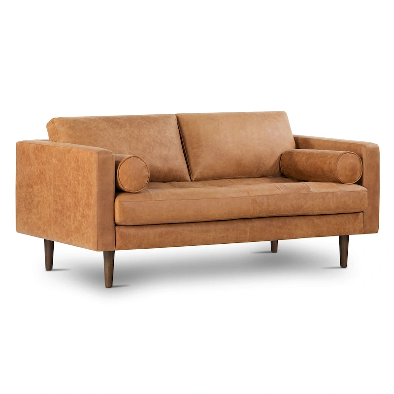 Canapé d'appartement Poly & Bark Napa 72 - Cuir véritable italien pleine fleur