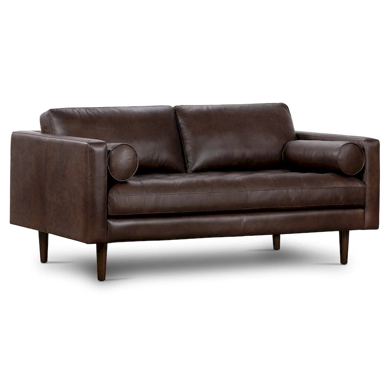 Canapé d'appartement Poly & Bark Napa 72 - Cuir véritable italien pleine fleur