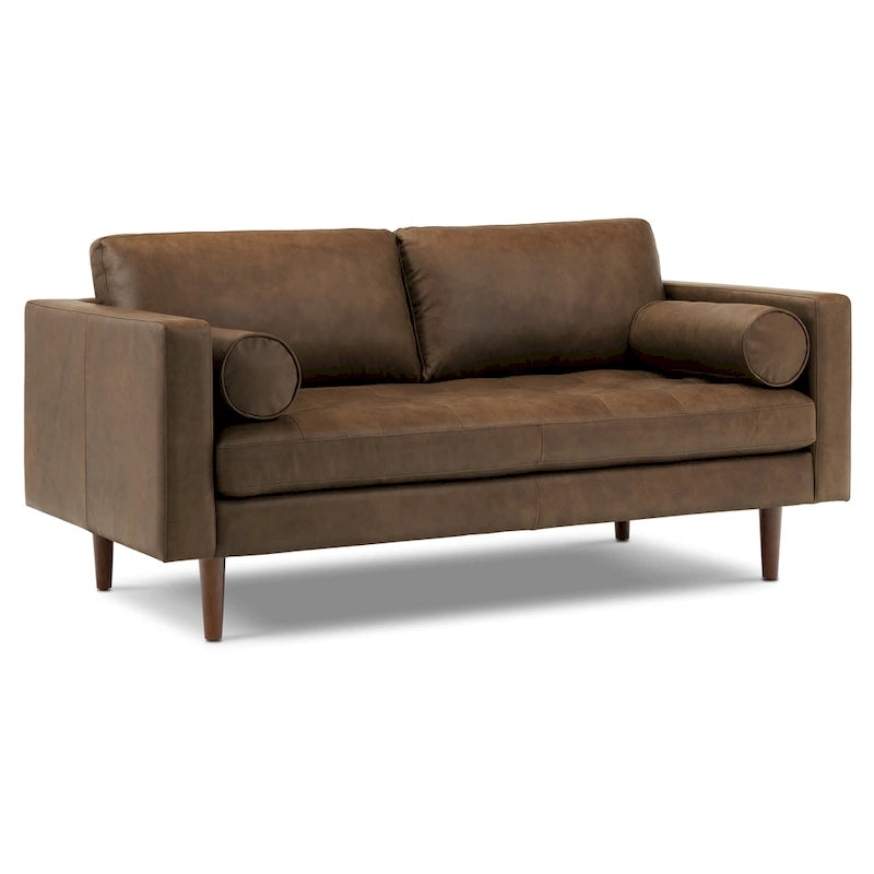 Canapé d'appartement Poly & Bark Napa 72 - Cuir véritable italien pleine fleur