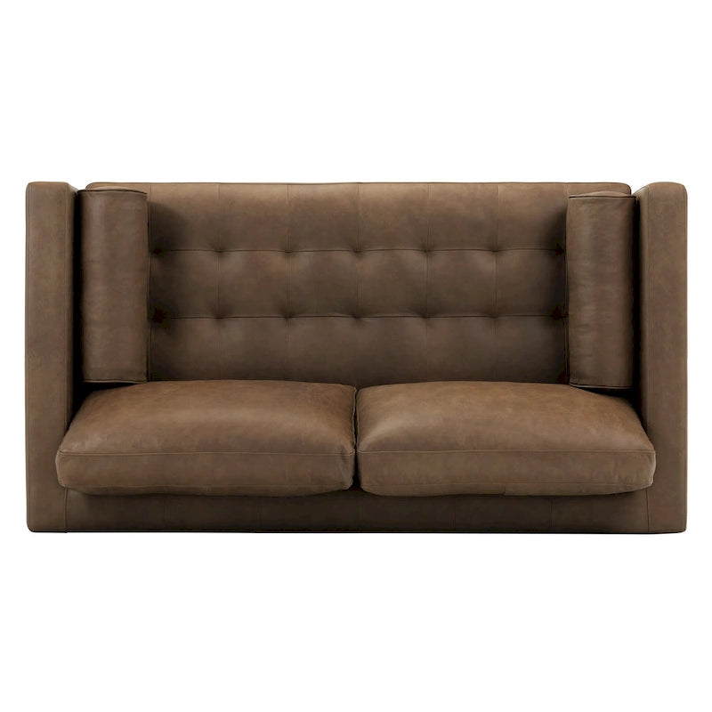 Canapé d'appartement Poly & Bark Napa 72 - Cuir véritable italien pleine fleur