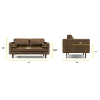 Canapé d'appartement Poly & Bark Napa 72 - Cuir véritable italien pleine fleur