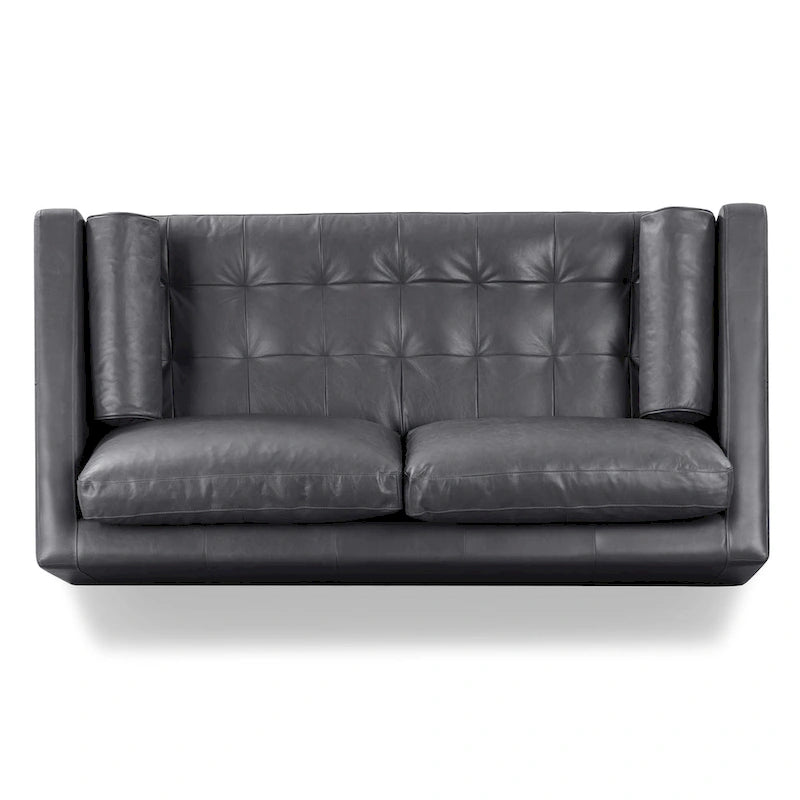 Canapé d'appartement Poly & Bark Napa 72 - Cuir véritable italien pleine fleur