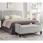 Banc rectangulaire de rangement capitonné rembourré