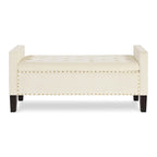 Banc rectangulaire de rangement capitonné rembourré