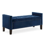 Banc rectangulaire de rangement capitonné rembourré