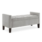 Banc rectangulaire de rangement capitonné rembourré