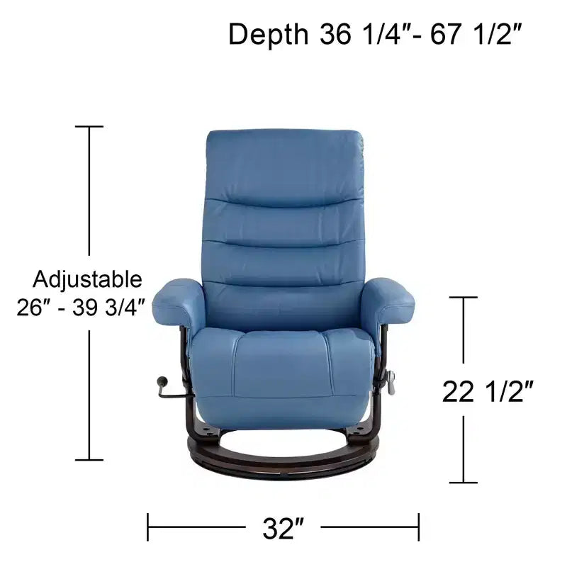 Fauteuil inclinable pivotant réglable en similicuir Peregrine Ocean de BenchMaster
