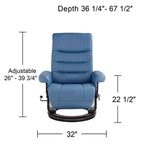Fauteuil inclinable pivotant réglable en similicuir Peregrine Ocean de BenchMaster