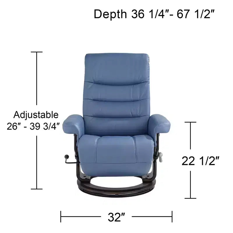 Fauteuil inclinable pivotant réglable en similicuir Peregrine Ocean de BenchMaster