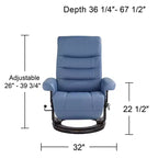 Fauteuil inclinable pivotant réglable en similicuir Peregrine Ocean de BenchMaster