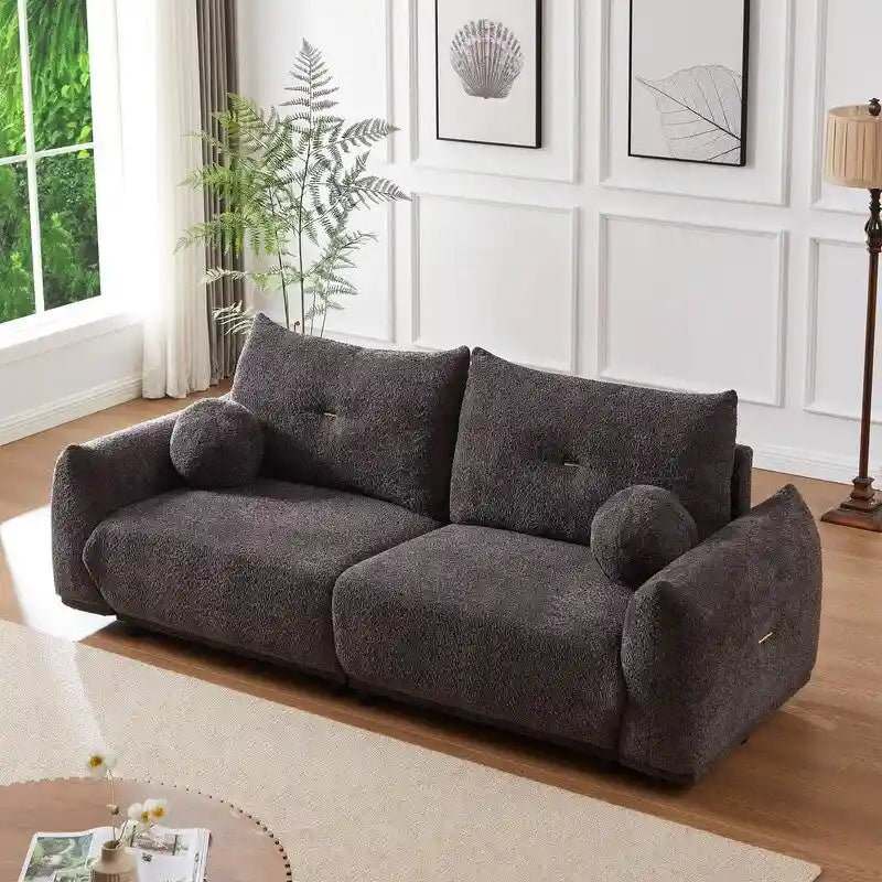 Canapé 90 confortable avec 2 coussins et 2 coussins boules