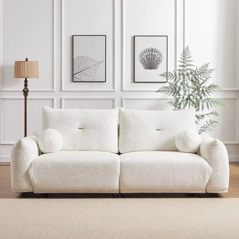 Canapé 90 confortable avec 2 coussins et 2 coussins boules