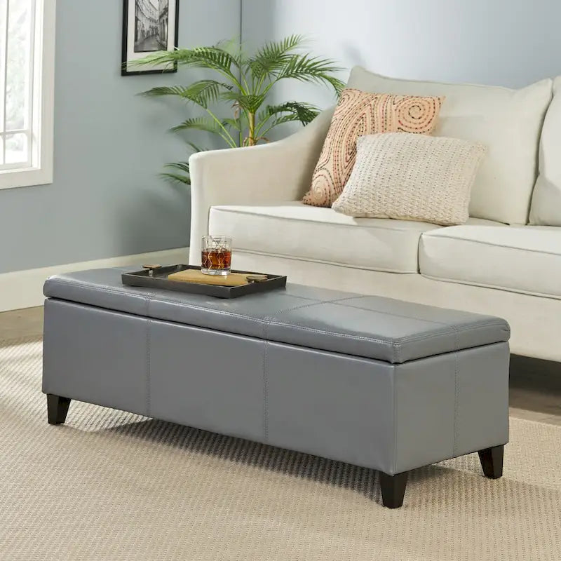 Banc de rangement capitonné pour chambre à coucher, salon ou entrée