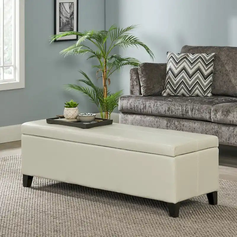 Banc de rangement capitonné pour chambre à coucher, salon ou entrée