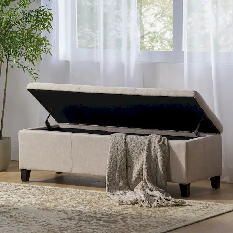 Banc de rangement capitonné pour chambre à coucher, salon ou entrée