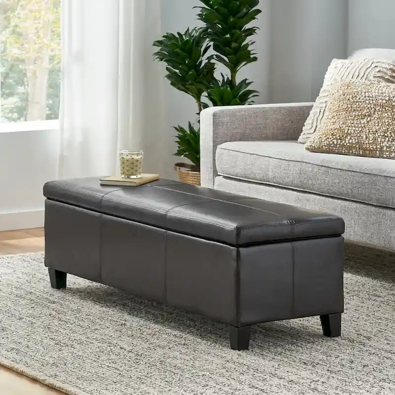 Banc de rangement capitonné pour chambre à coucher, salon ou entrée
