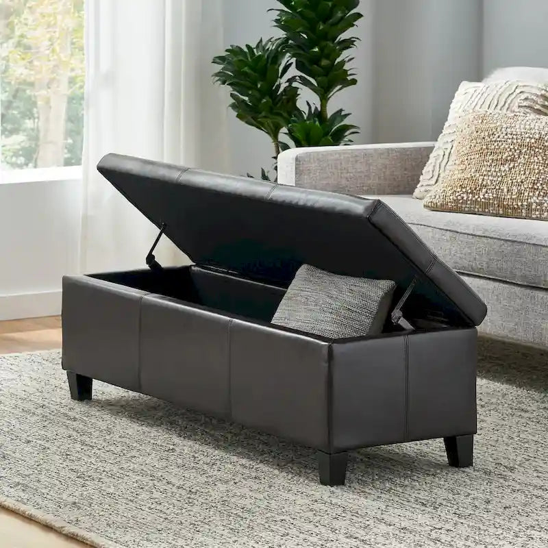 Banc de rangement capitonné pour chambre à coucher, salon ou entrée