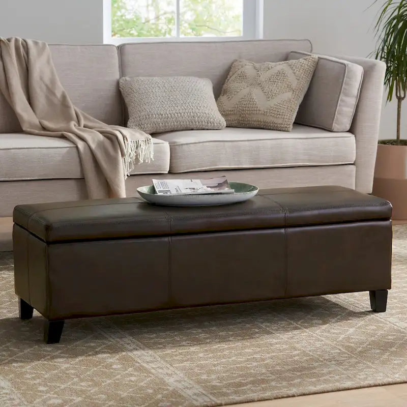 Banc de rangement capitonné pour chambre à coucher, salon ou entrée