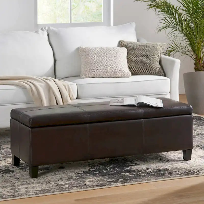 Banc de rangement capitonné pour chambre à coucher, salon ou entrée