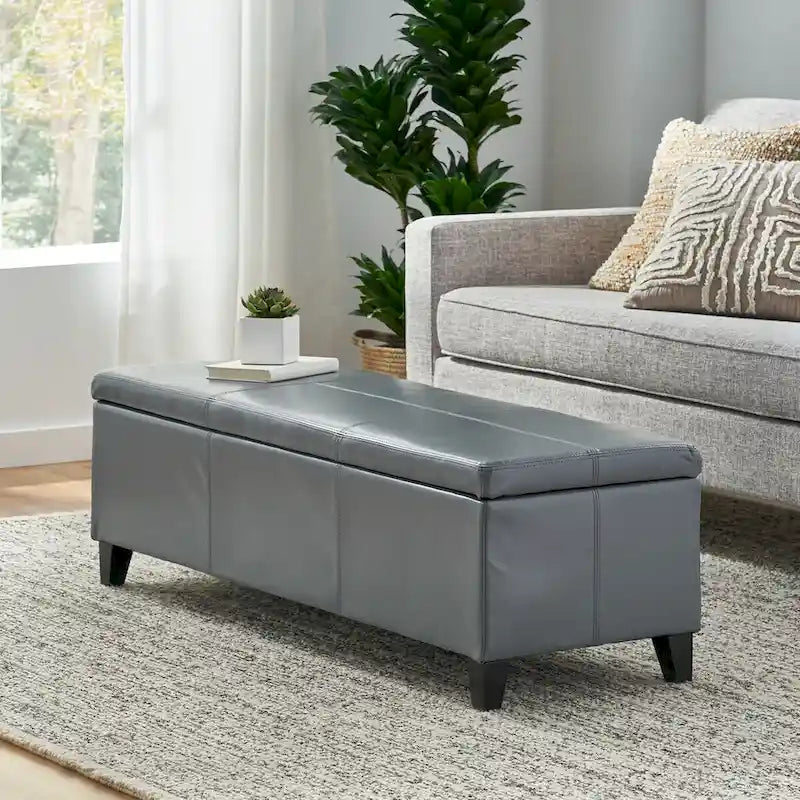 Banc de rangement capitonné pour chambre à coucher, salon ou entrée