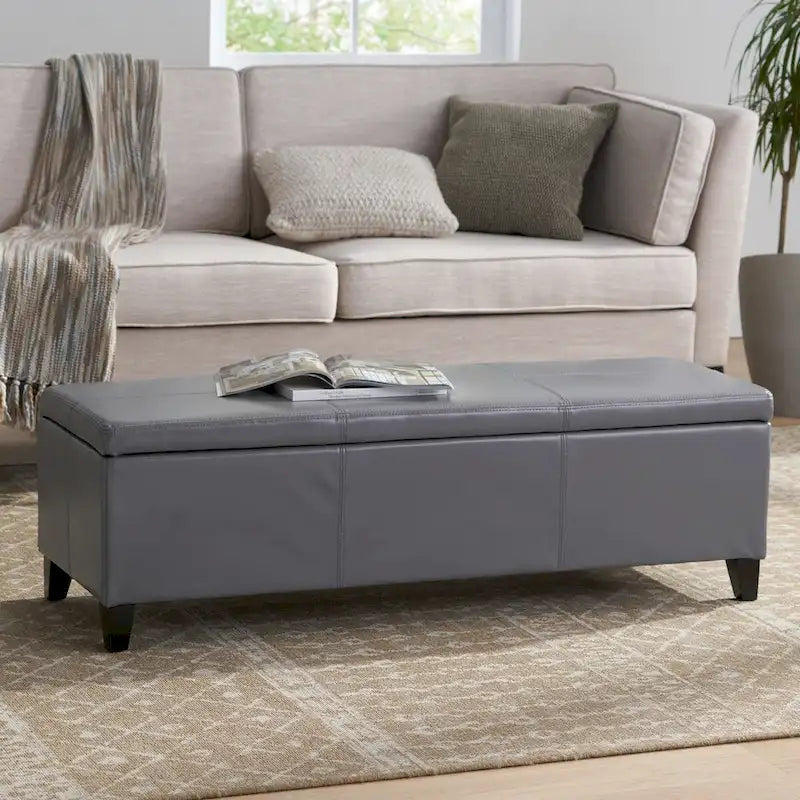 Banc de rangement capitonné pour chambre à coucher, salon ou entrée