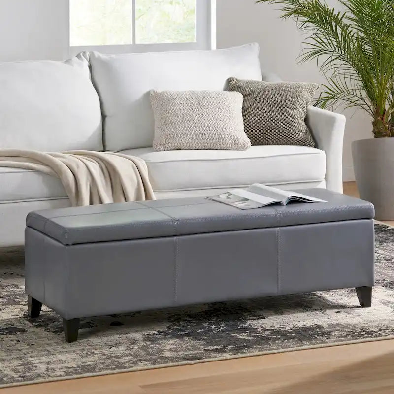 Banc de rangement capitonné pour chambre à coucher, salon ou entrée