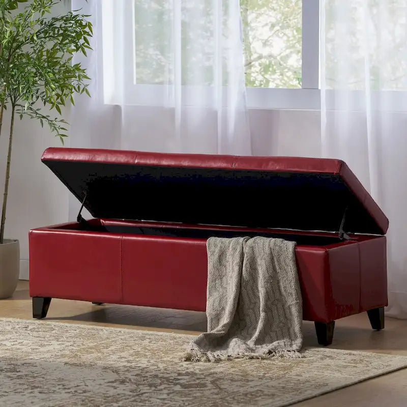 Banc de rangement capitonné pour chambre à coucher, salon ou entrée
