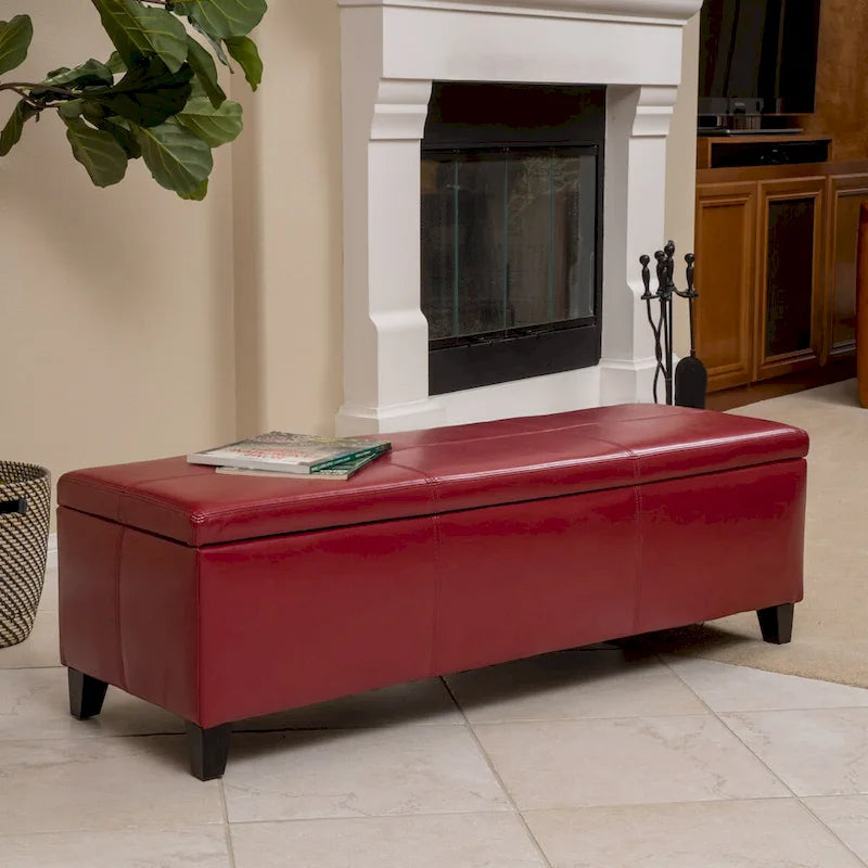 Banc de rangement capitonné pour chambre à coucher, salon ou entrée