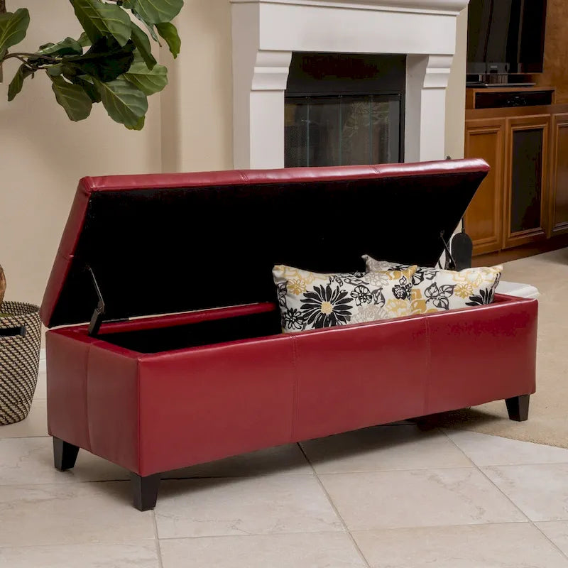 Banc de rangement capitonné pour chambre à coucher, salon ou entrée