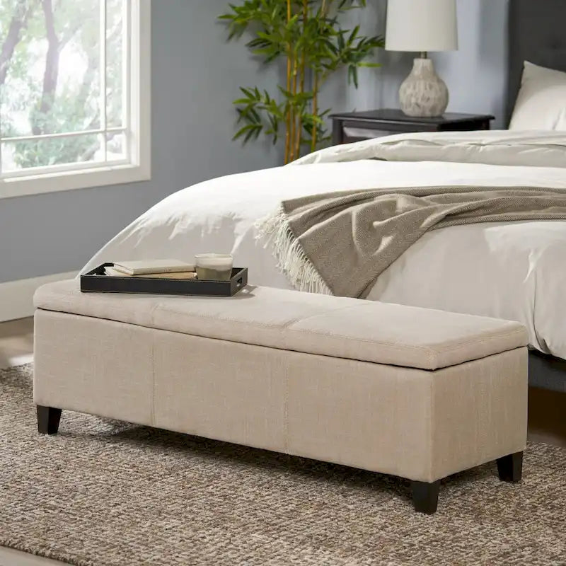 Banc de rangement capitonné pour chambre à coucher, salon ou entrée