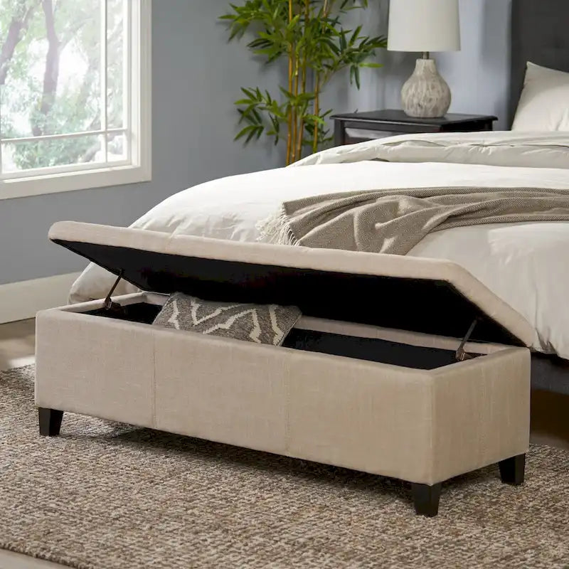 Banc de rangement capitonné pour chambre à coucher, salon ou entrée