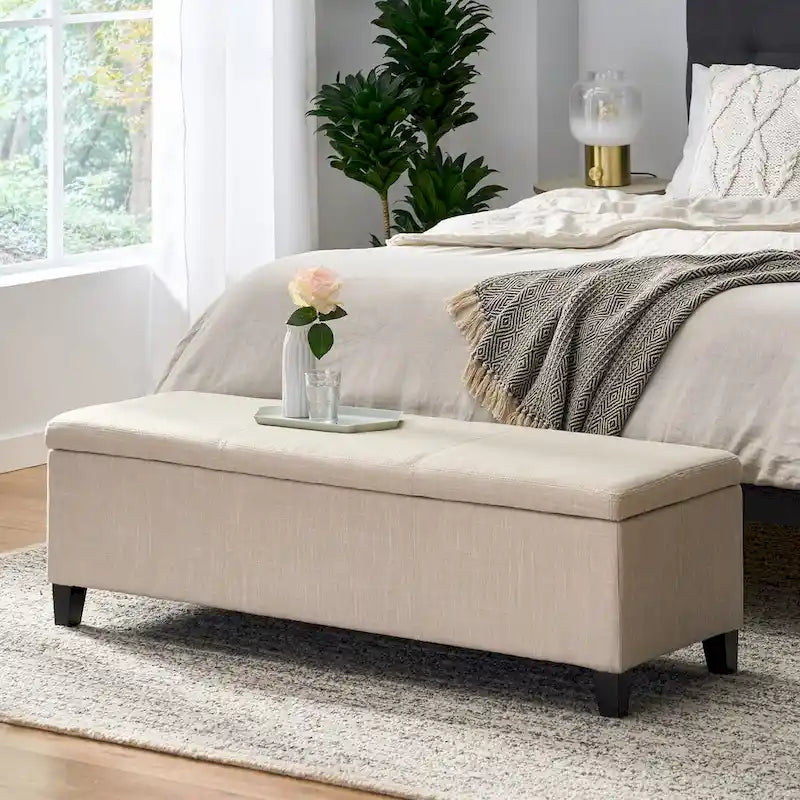 Banc de rangement capitonné pour chambre à coucher, salon ou entrée