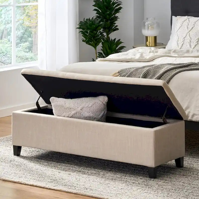 Banc de rangement capitonné pour chambre à coucher, salon ou entrée